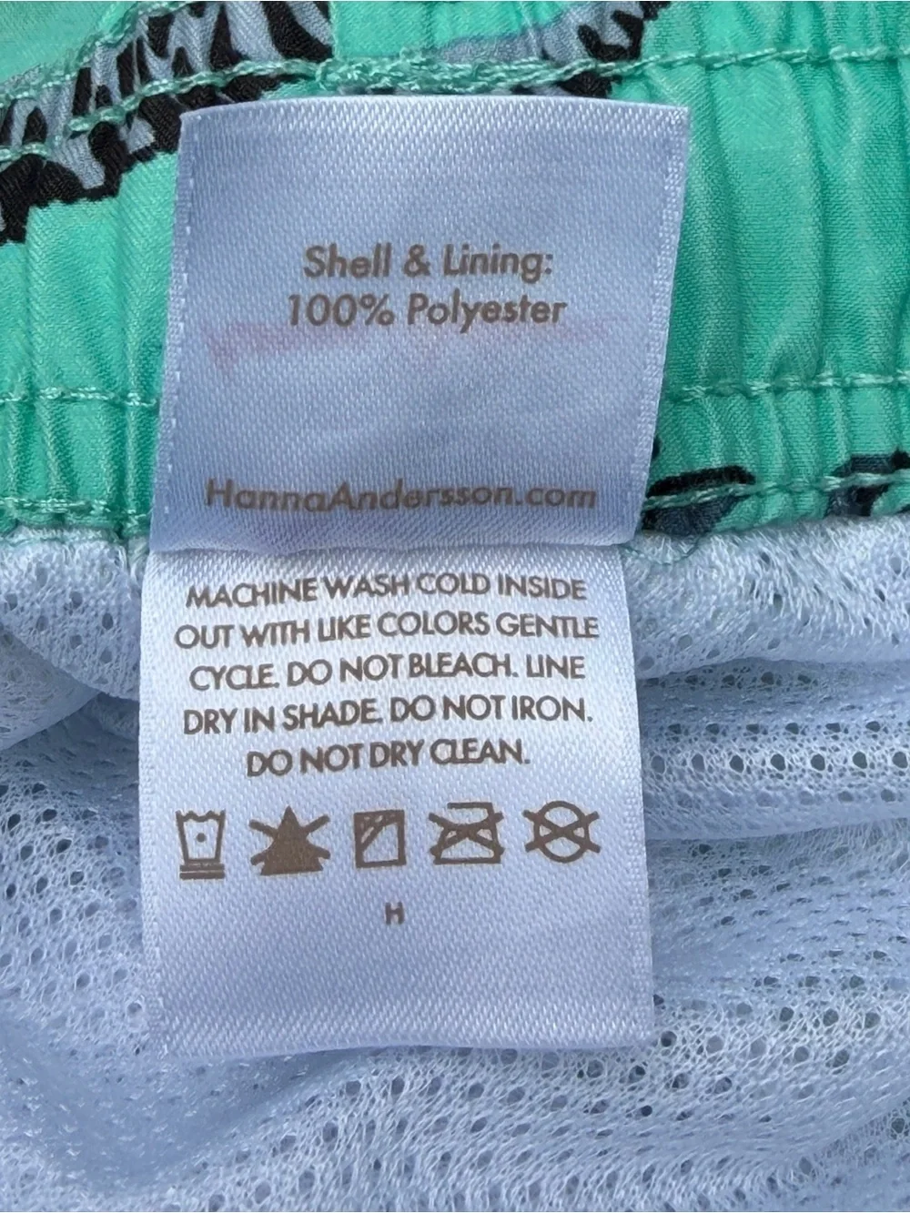 KIDS HANNA ANDERSSON Dinosaur Print Swim Trunks - Aqua - SIZE 10